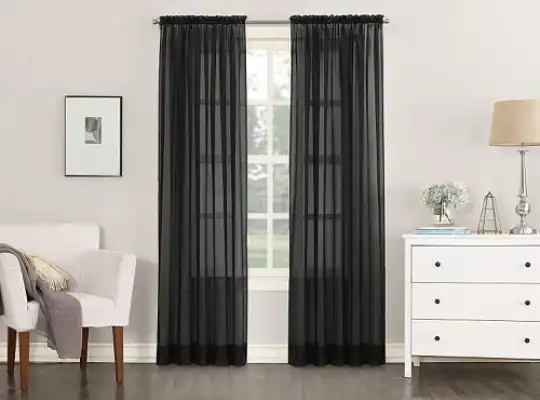 sleek black sheer curtains