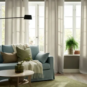 Beige Sheer Living Room Curtain