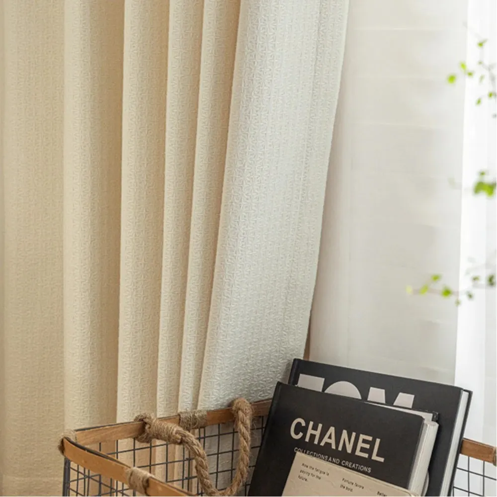 Best Cream Textured Blackout Drapery