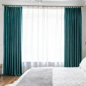 Blue Velvet Blackout Window Curtain