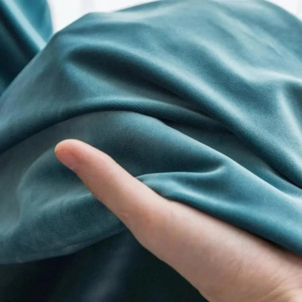 Blue Velvet Blackout Window Curtains VIew