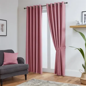 Blush Pink Eyelet Blackout Curtain