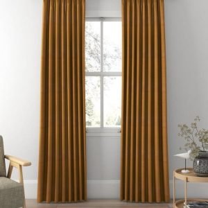 Caramel Brown Silk Window Curtain