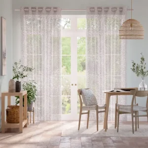 Classic Leaf Pattern Voile Sheer Curtain