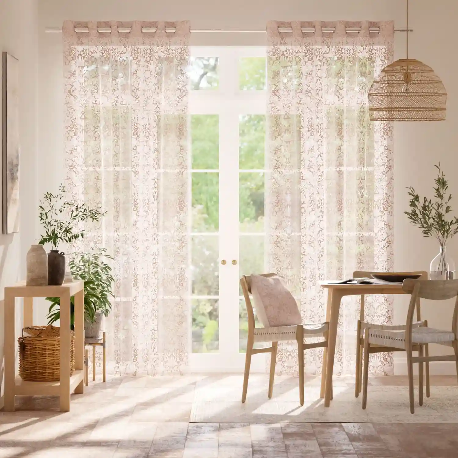 Floral Voile Sheer Curtain