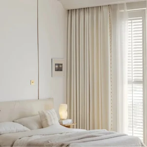 Full-Length Cream Color Blackout Drapery