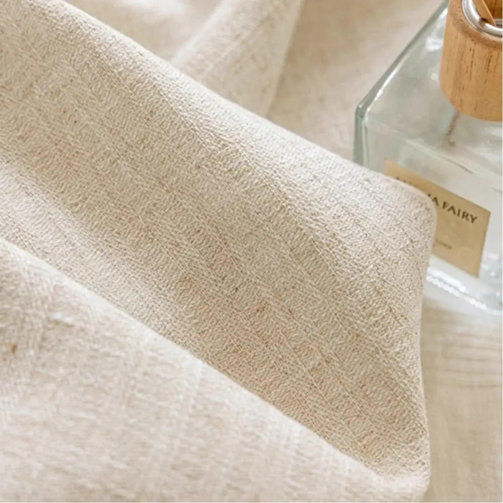 Full-Length Cream Color Blackout Drapery Close