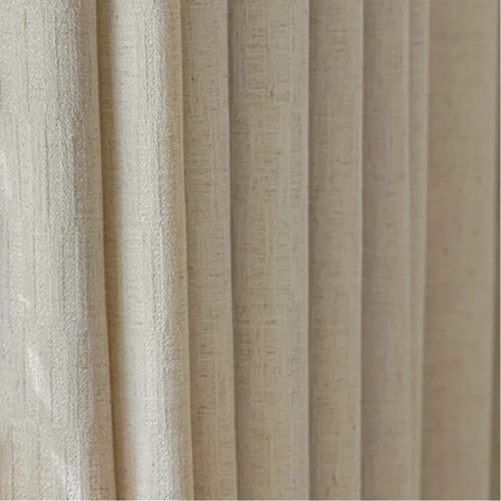 Full-Length Cream Color Blackout Drapery View