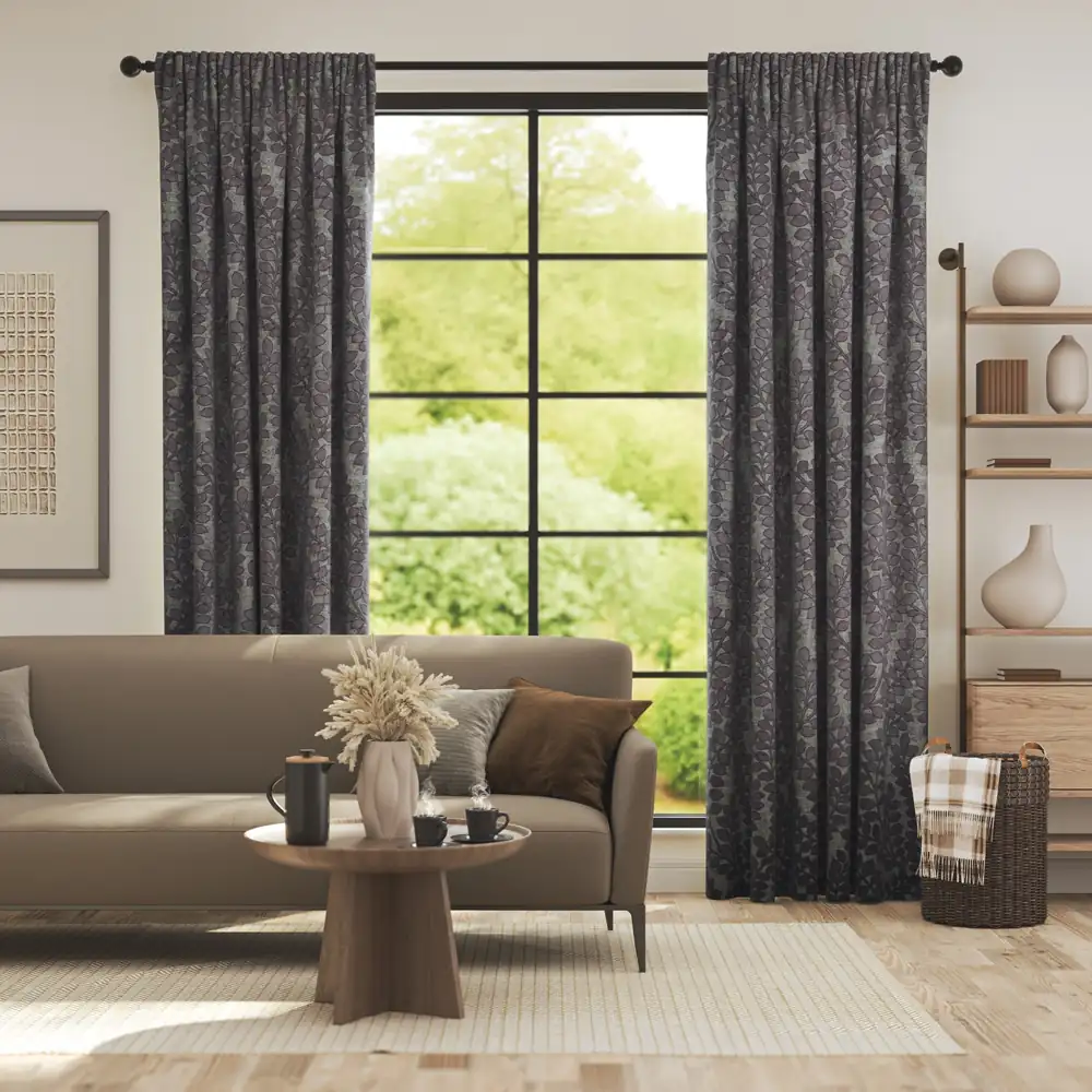 Heather Leaf Luxury Silk Curtain