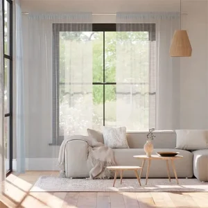 Ice Blue Voile Sheer Curtain