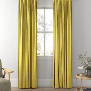 Lime Yellow Silk Window Curtain