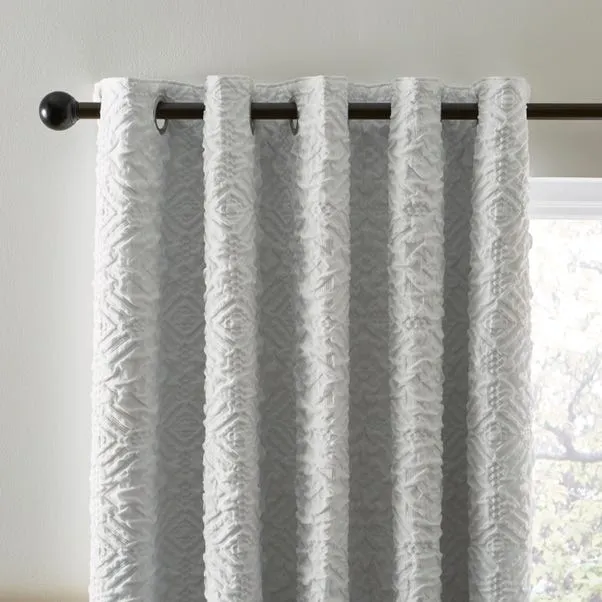 Modern White Blackout Window Curtain Close