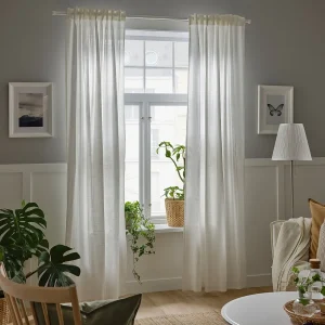 Natural White Rod Pocket Sheer Curtain