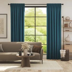 Ocean Blue Silk Blackout Curtain