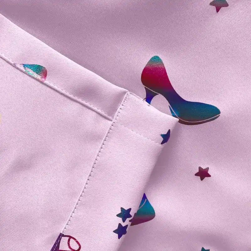 Pink Kids Eyelet Curtain Wave