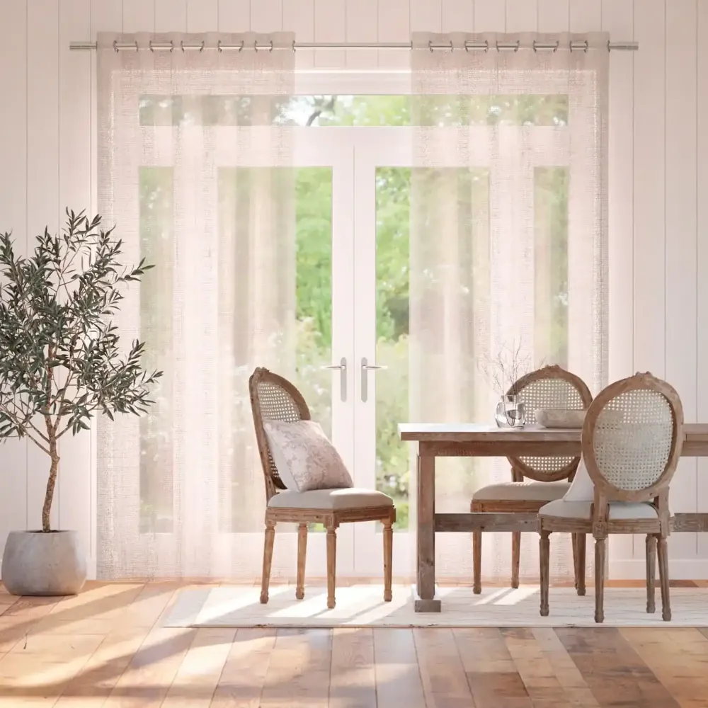 Pink Voile Sheer Curtain