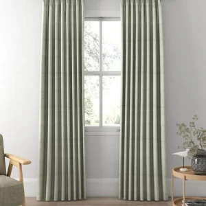 Sage Grey Green Silk Curtain