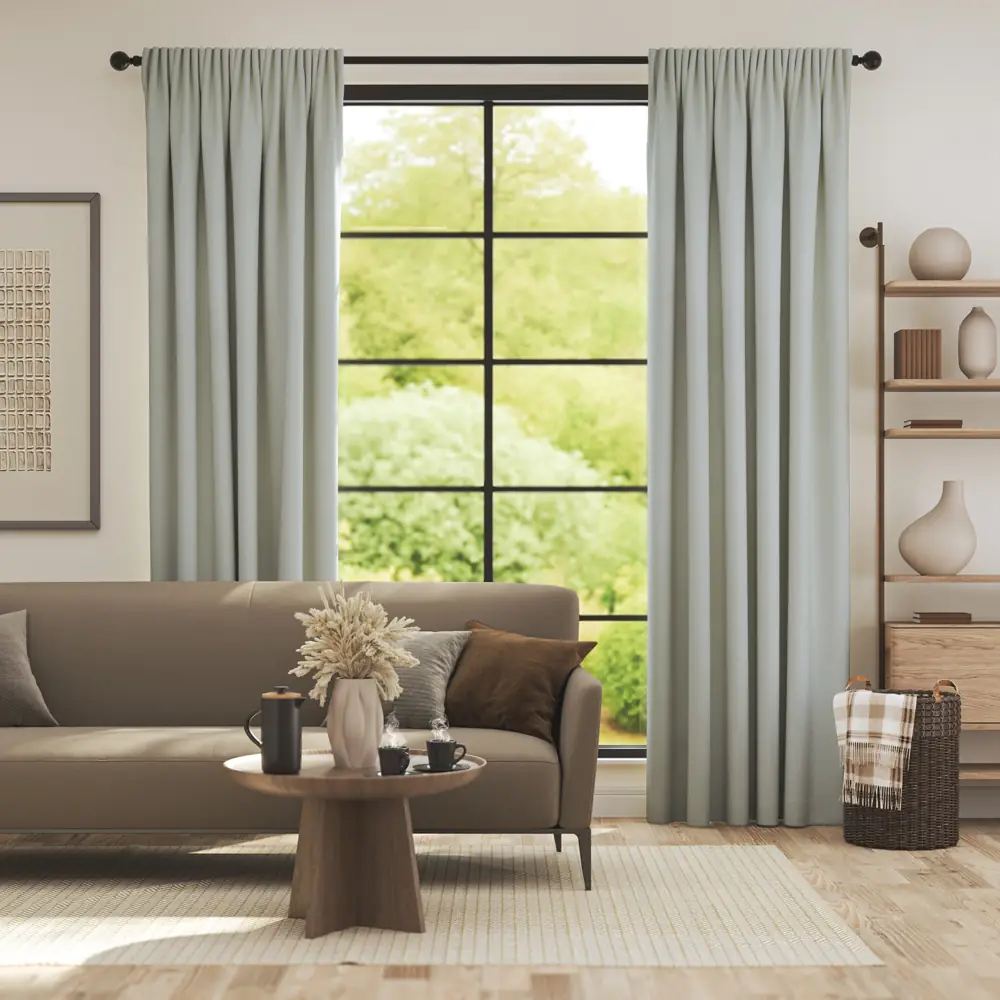 Silver Dove Silk Curtain