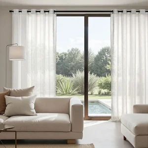 Soft White Eyelet Sheer Curtain