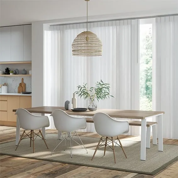 Soft White Voile Sheer Curtain Close