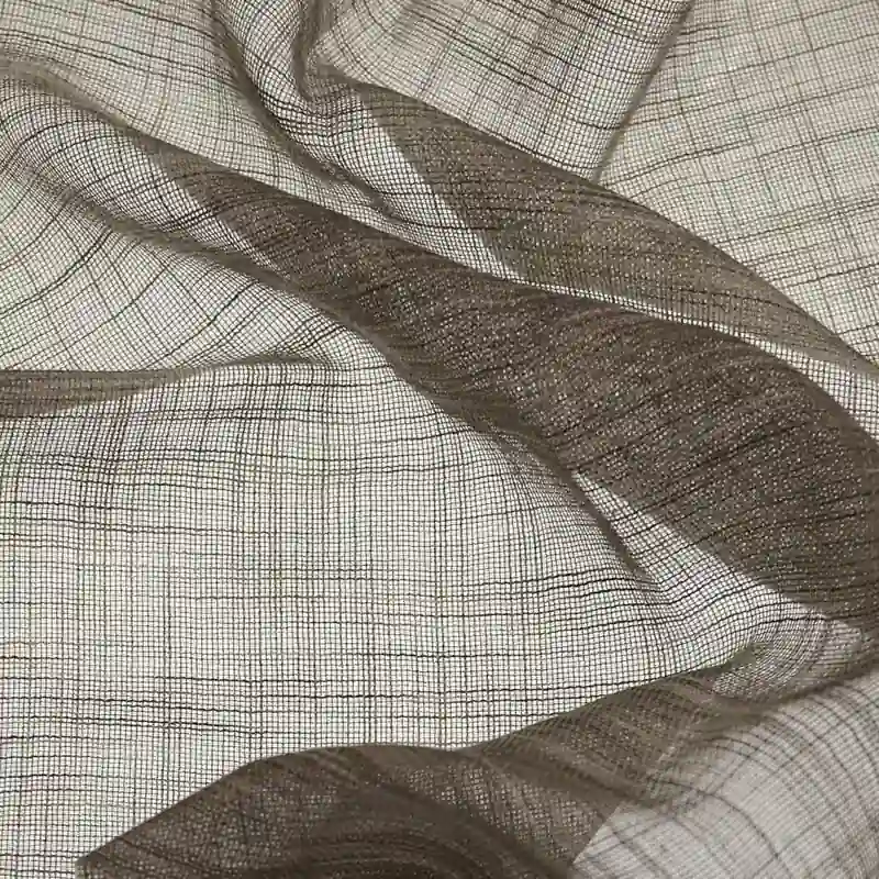 Taupe Linen Sheer Window Curtains