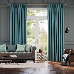 Teal Silk Curtain