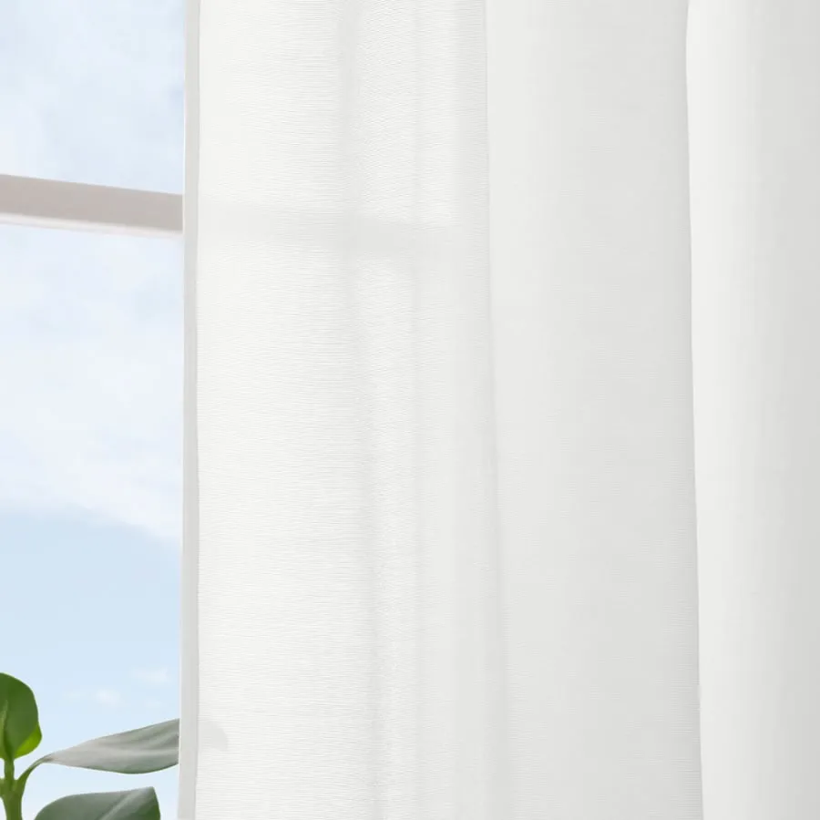White Sheer Door Window Curtain View