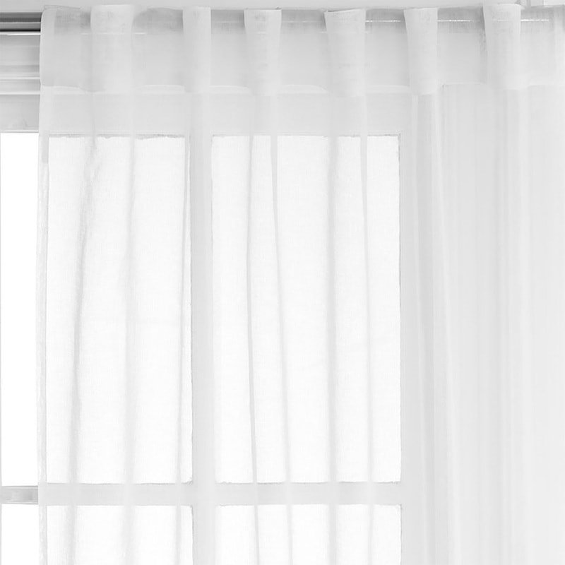 White Sheer Tab Top Window Curtain View