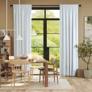 White Silk Blackout Window Curtain