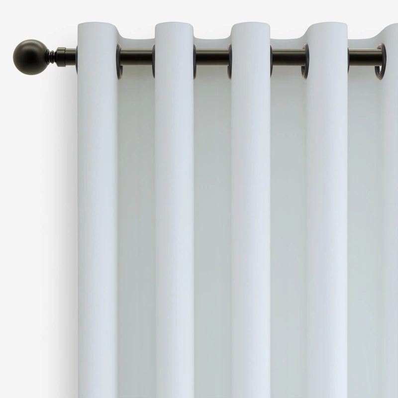 White Silk Blackout Window Curtains