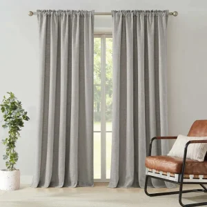 Classic Grey Cotton Window Curtain