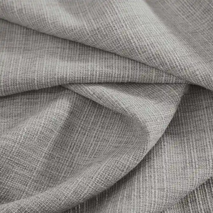 Classic Grey Cotton Window Curtain Close