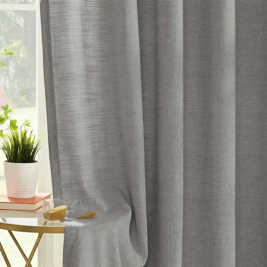 Classic Grey Cotton Window Curtains