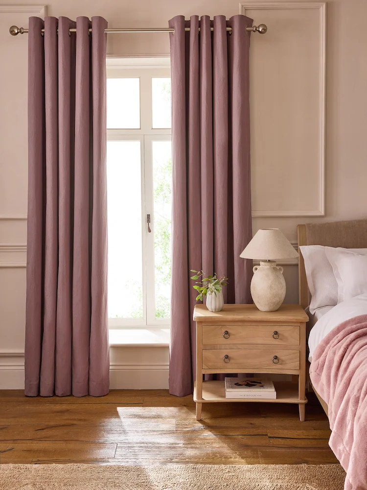 Dusty Rose Cotton Window Curtain