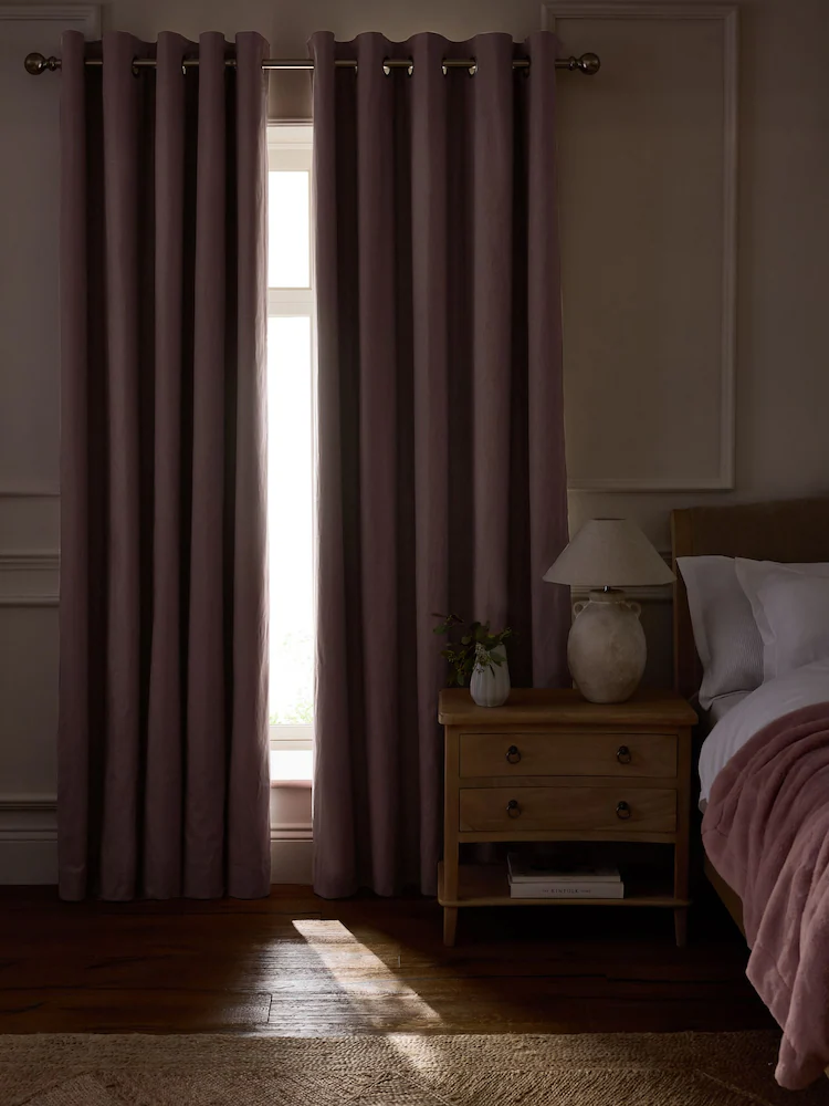 Dusty Rose Cotton Window Curtains