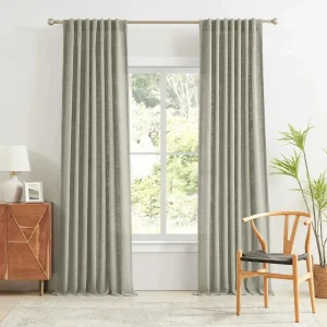 Light Grey Cotton Eyelet Curtain