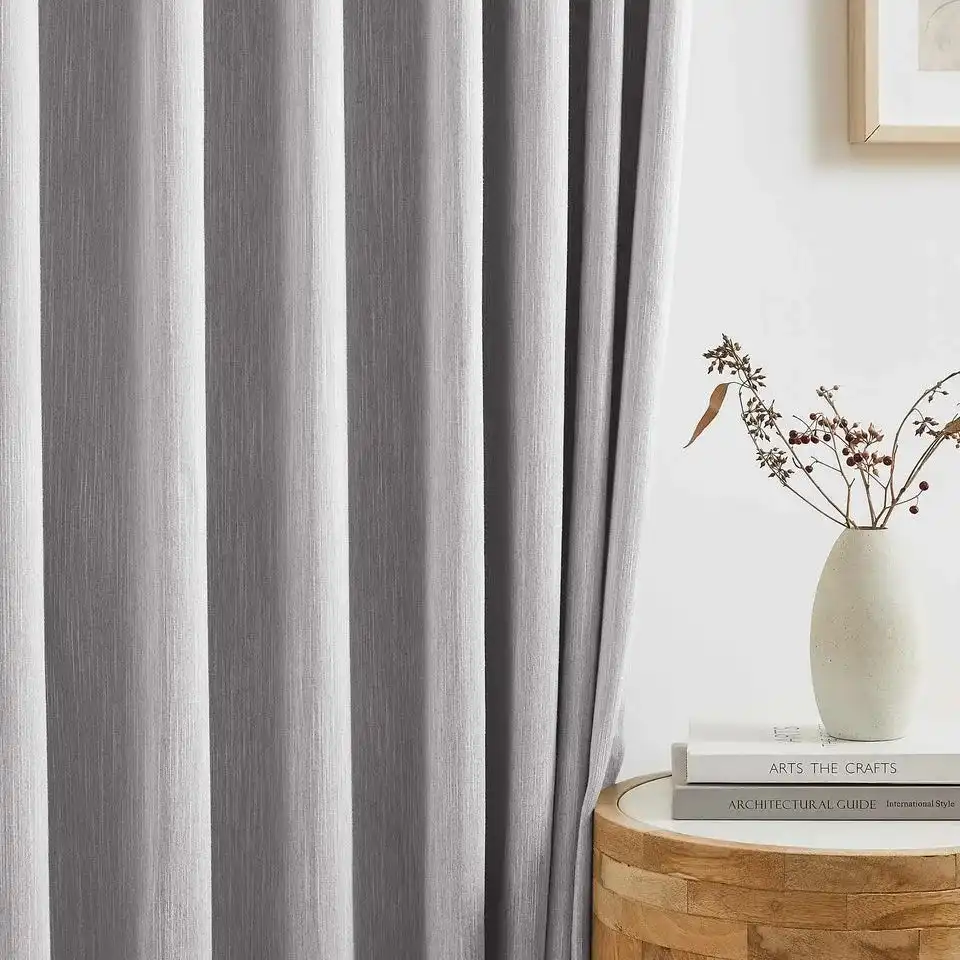 Light Purple Cotton Pleated Window Curtains