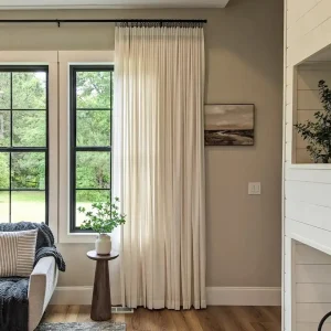 Off White Cotton Eyelet Window Curtain