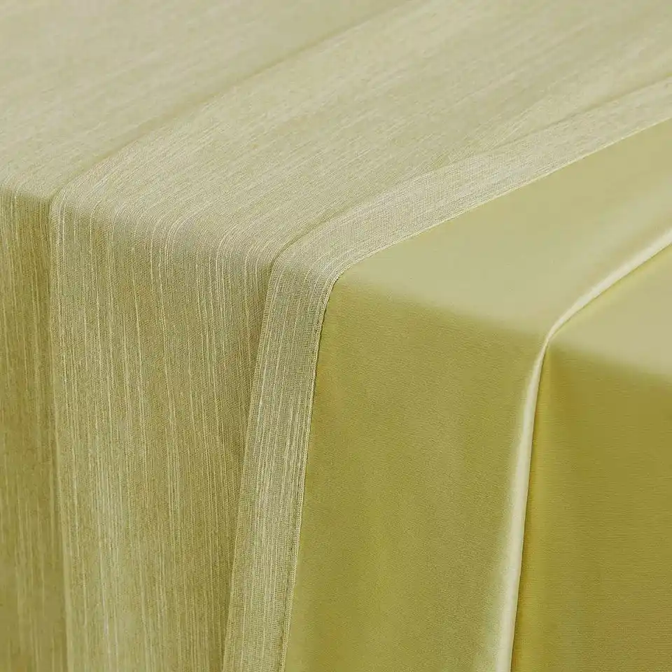 Olive Green Cotton Pleated Window Curtain Close