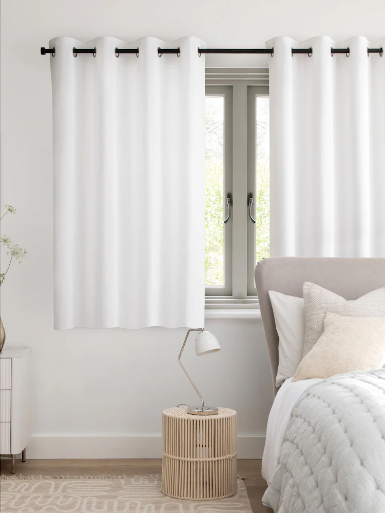 Pure White Cotton Window Curtains