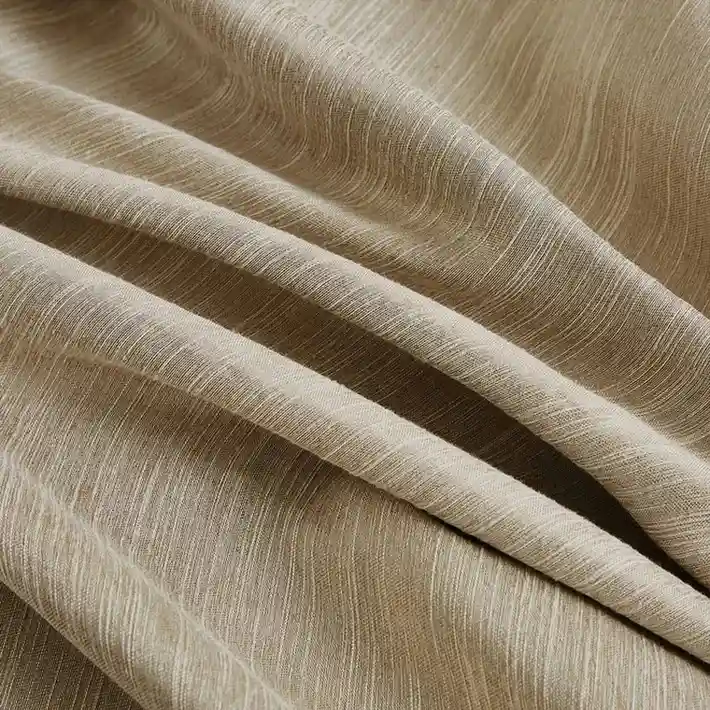 Sand Beige Cotton Pleated Window Curtain View