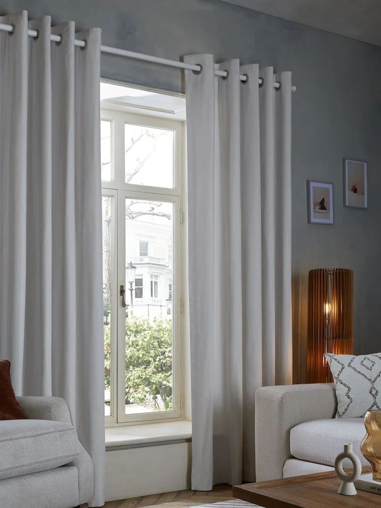 White Cotton Window Curtain
