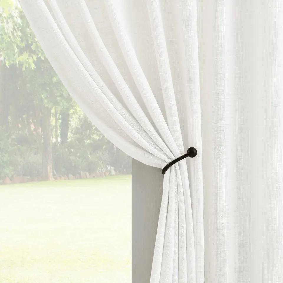 White Ring Top Cotton Window Curtain View