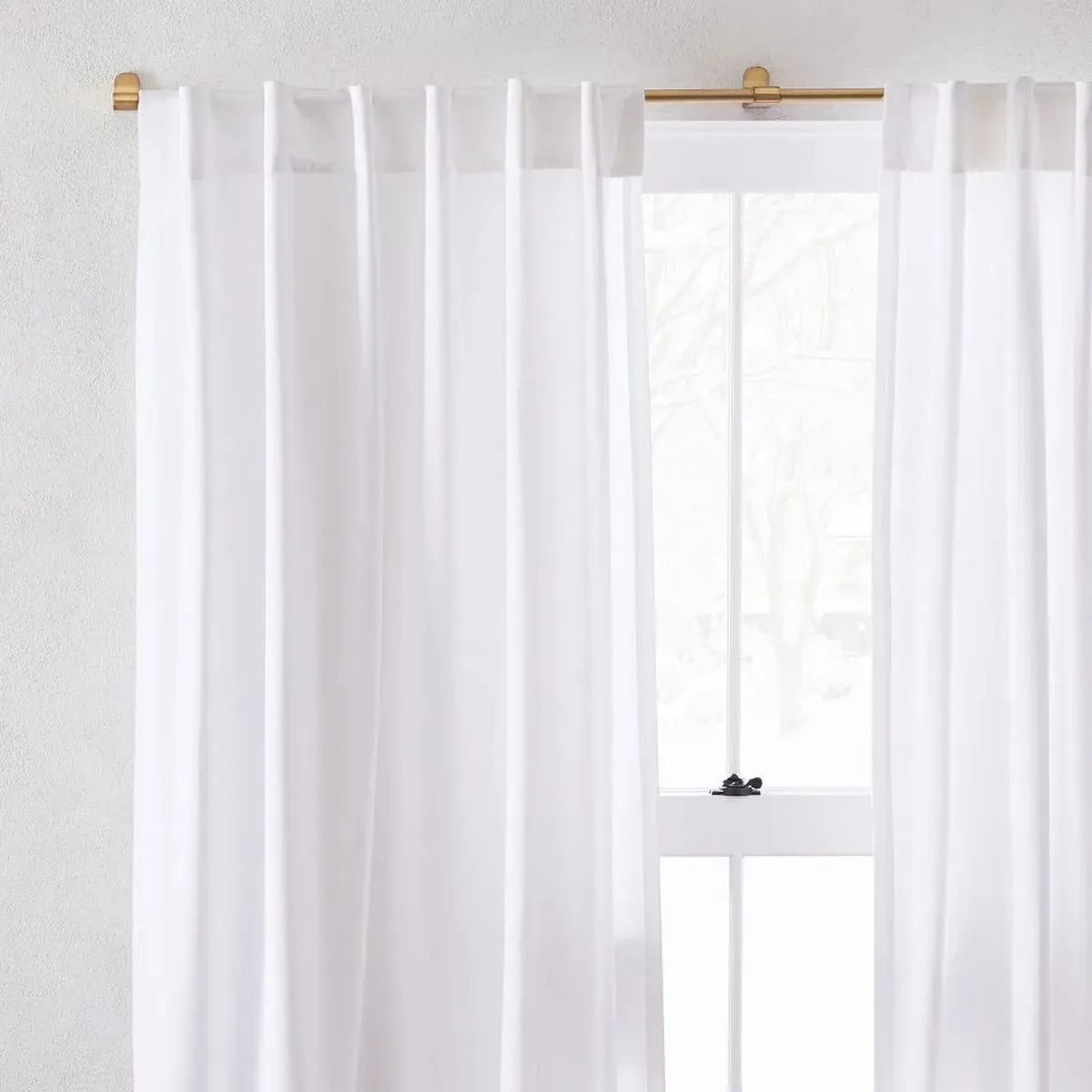 White Sheer Cotton Window Curtains