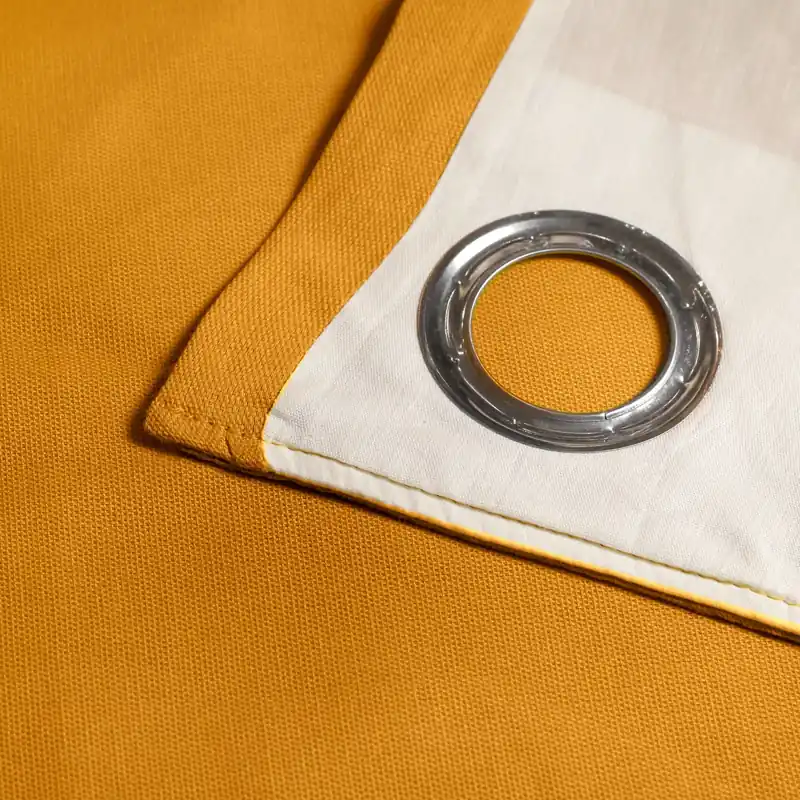 Yellow Cotton Blackout Window Curtain View