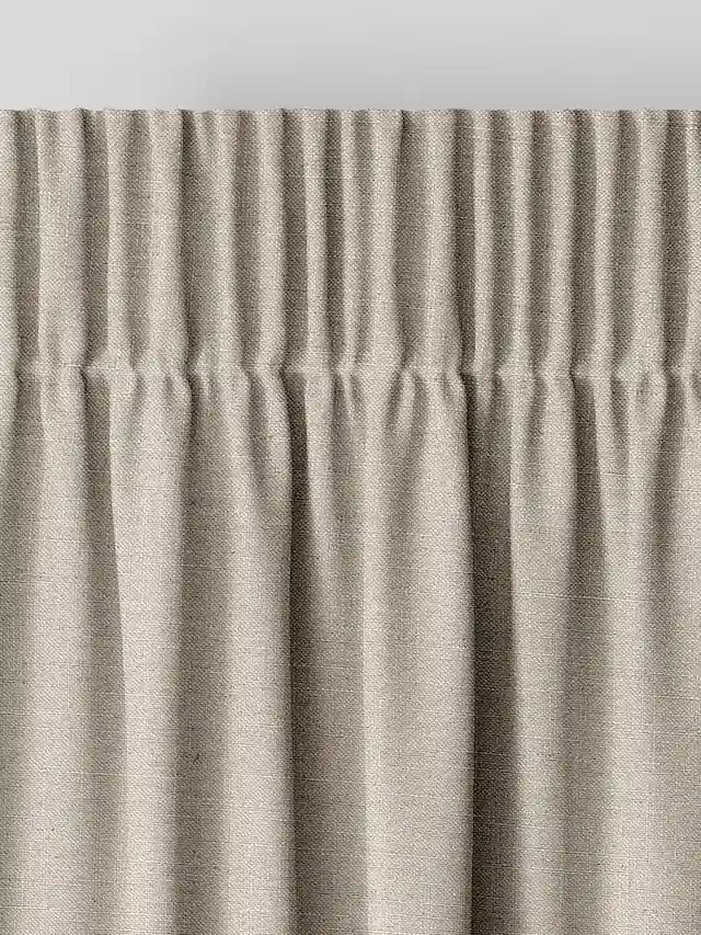 Beige Eyelet Linen Window Curtain