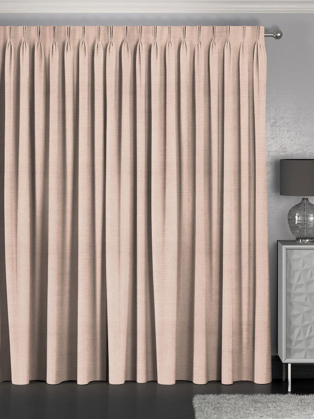 Blush Pink Pinch Pleat Linen Curtains