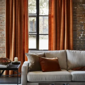 Burnt Orange Linen Curtains
