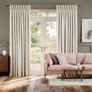 Cream Blackout Living Room Door Curtains