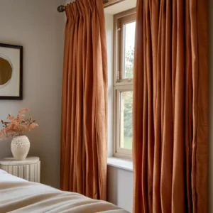 Golden Ember Cotton Curtains